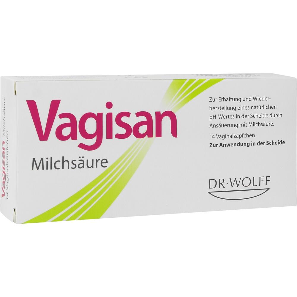 Eine Packung Vagisan Milchs&auml;ure f&uuml;r die vaginale Anwendung.