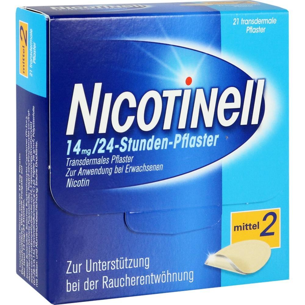 Die Packung zeigt Nikotinpflaster zur Raucherentw&ouml;hnung.