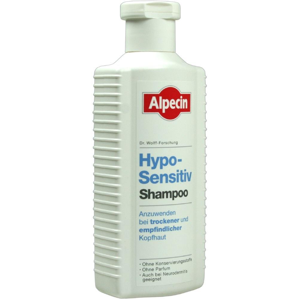 Eine wei&szlig;e Shampoo-Flasche mit der Aufschrift "Hypo-Sensitiv" f&uuml;r empfindliche Kopfhaut.