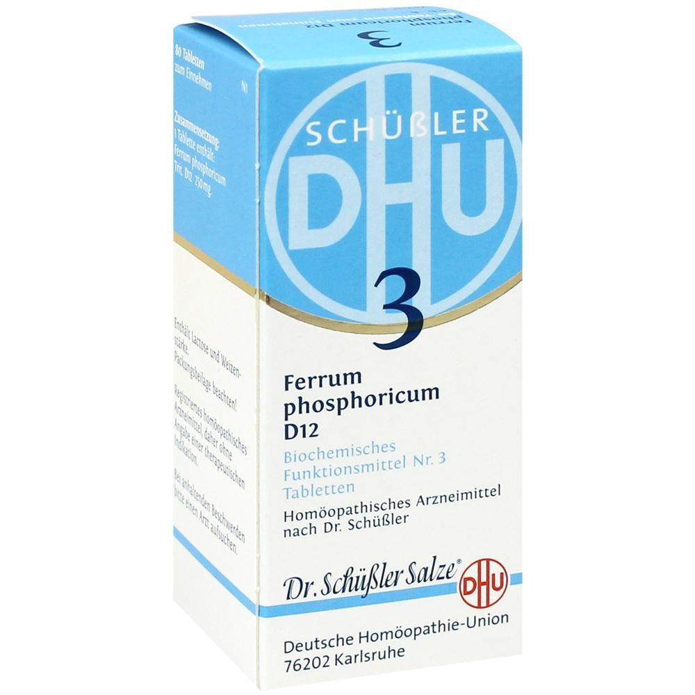 Verpackung von Sch&uuml;&szlig;ler-Salze Nr. 3 Ferrum phosphoricum D12 Tabletten.
