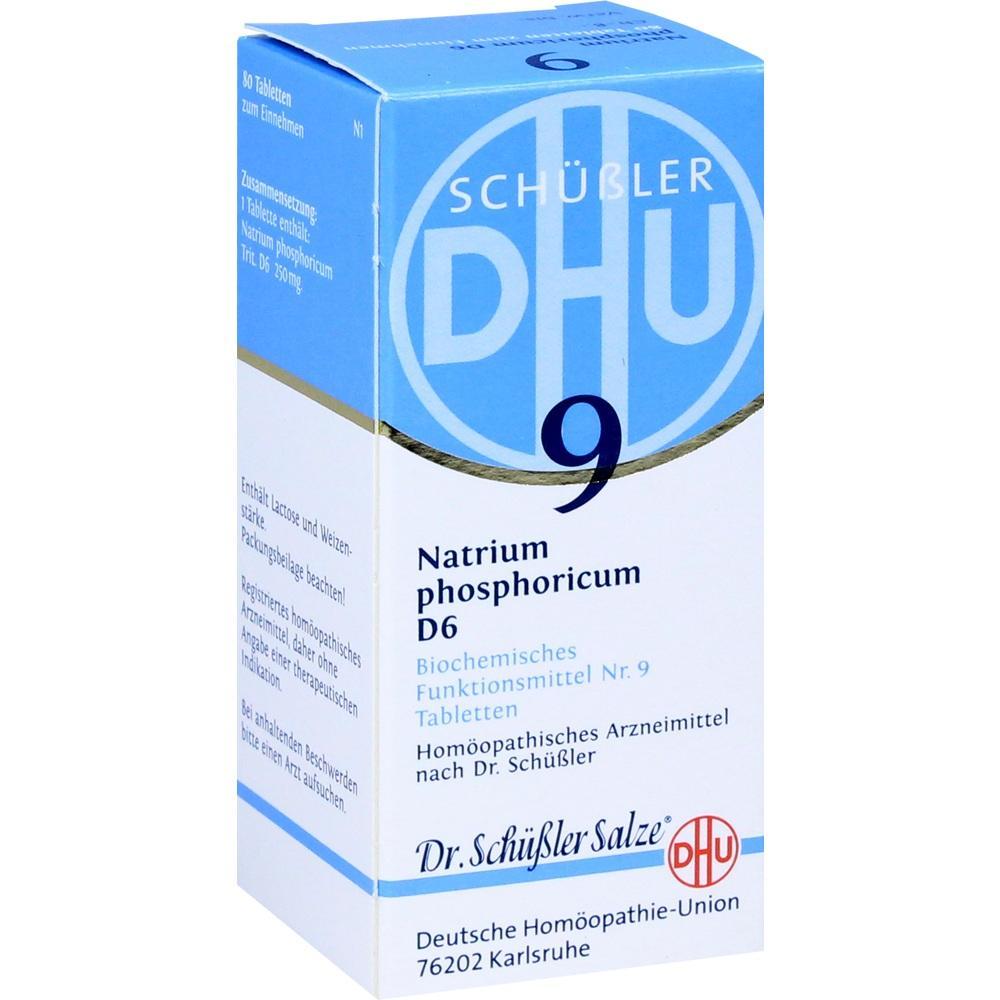 Verpackung von Sch&uuml;&szlig;ler Salz Nr. 9, Natrium phosphoricum D6 Tabletten.