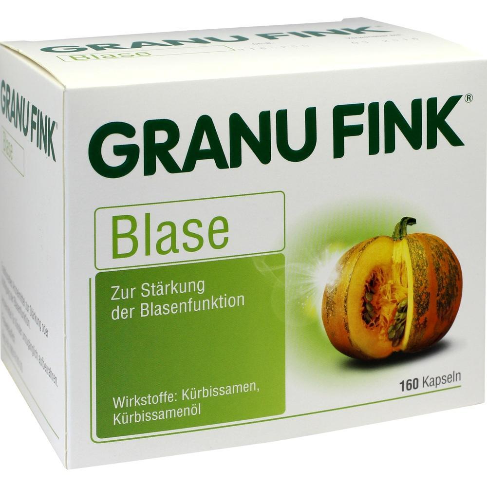 Verpackung von Granufink Blase mit K&uuml;rbisabbildung zur St&auml;rkung der Blasenfunktion.
