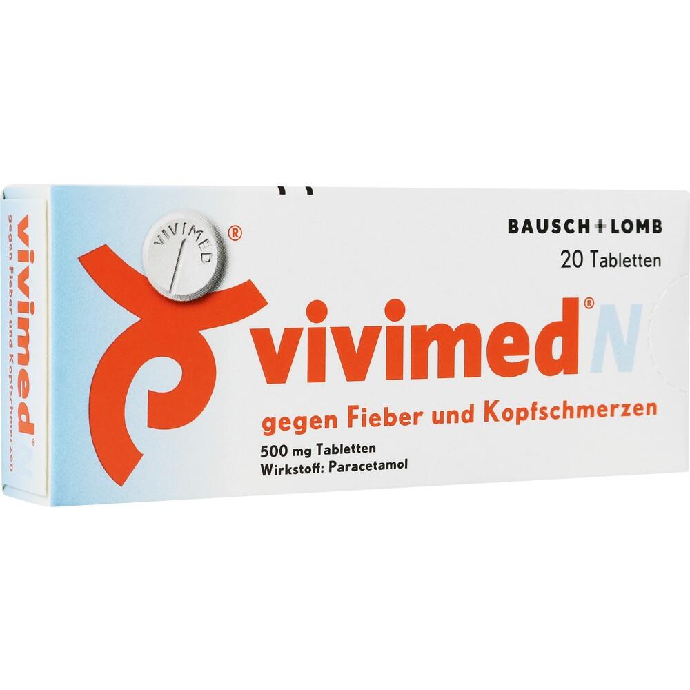 Eine Packung Vivimed N Tabletten gegen Fieber und Kopfschmerzen.