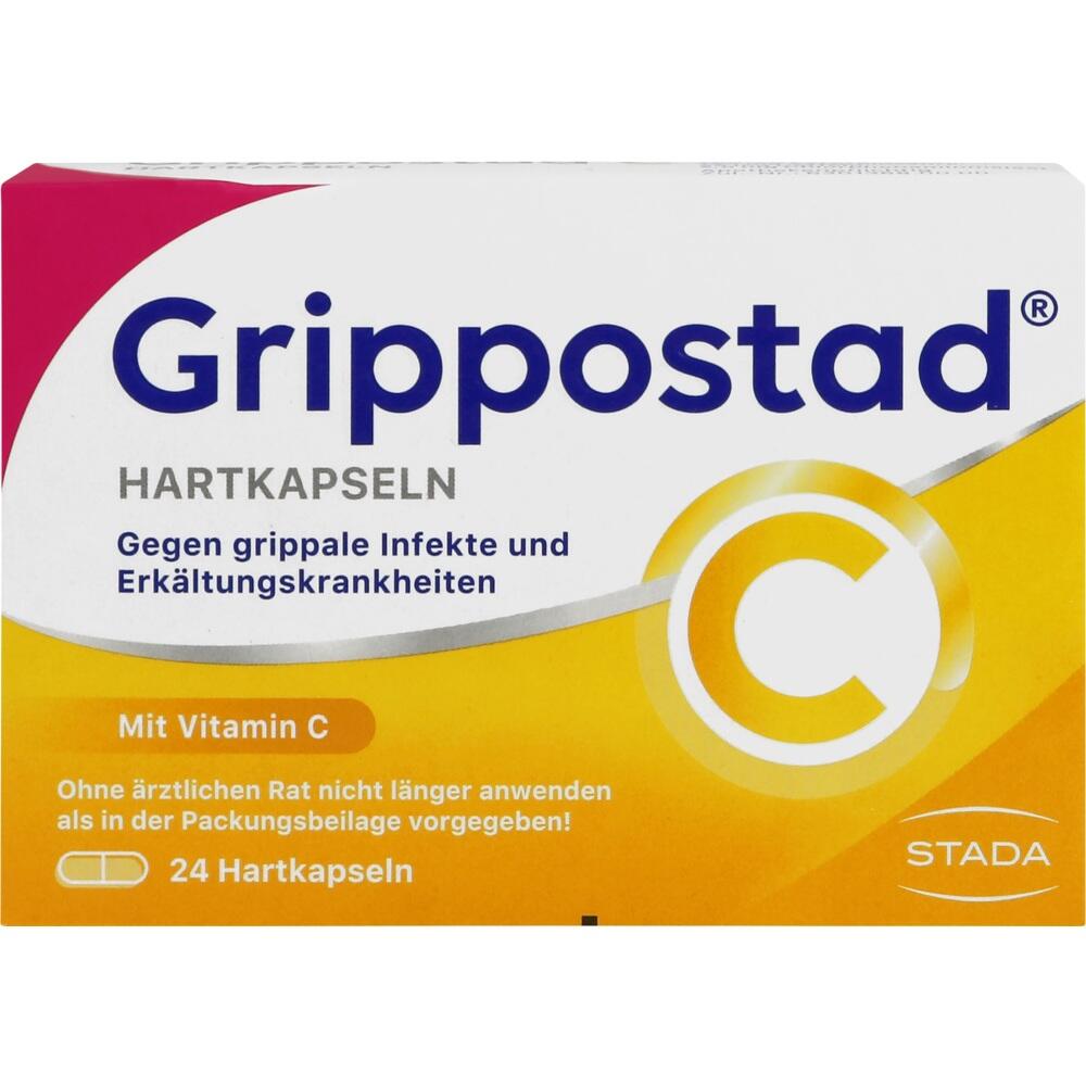 Packung mit Erk&auml;ltungskapseln und Vitamin C gegen grippale Infekte, 24 St&uuml;ck.