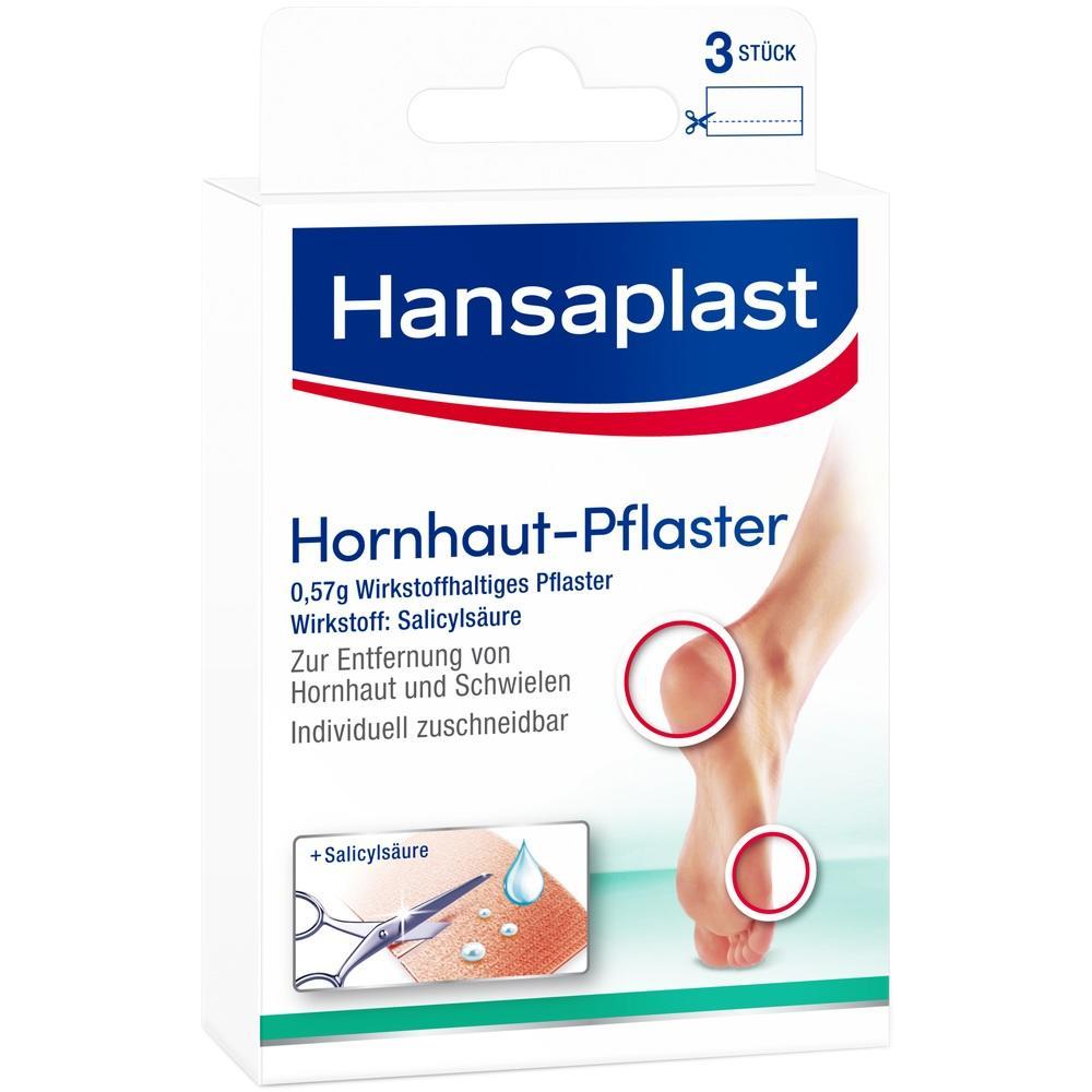Verpackung von Hansaplast Hornhaut-Pflastern zur Entfernung von Hornhaut.