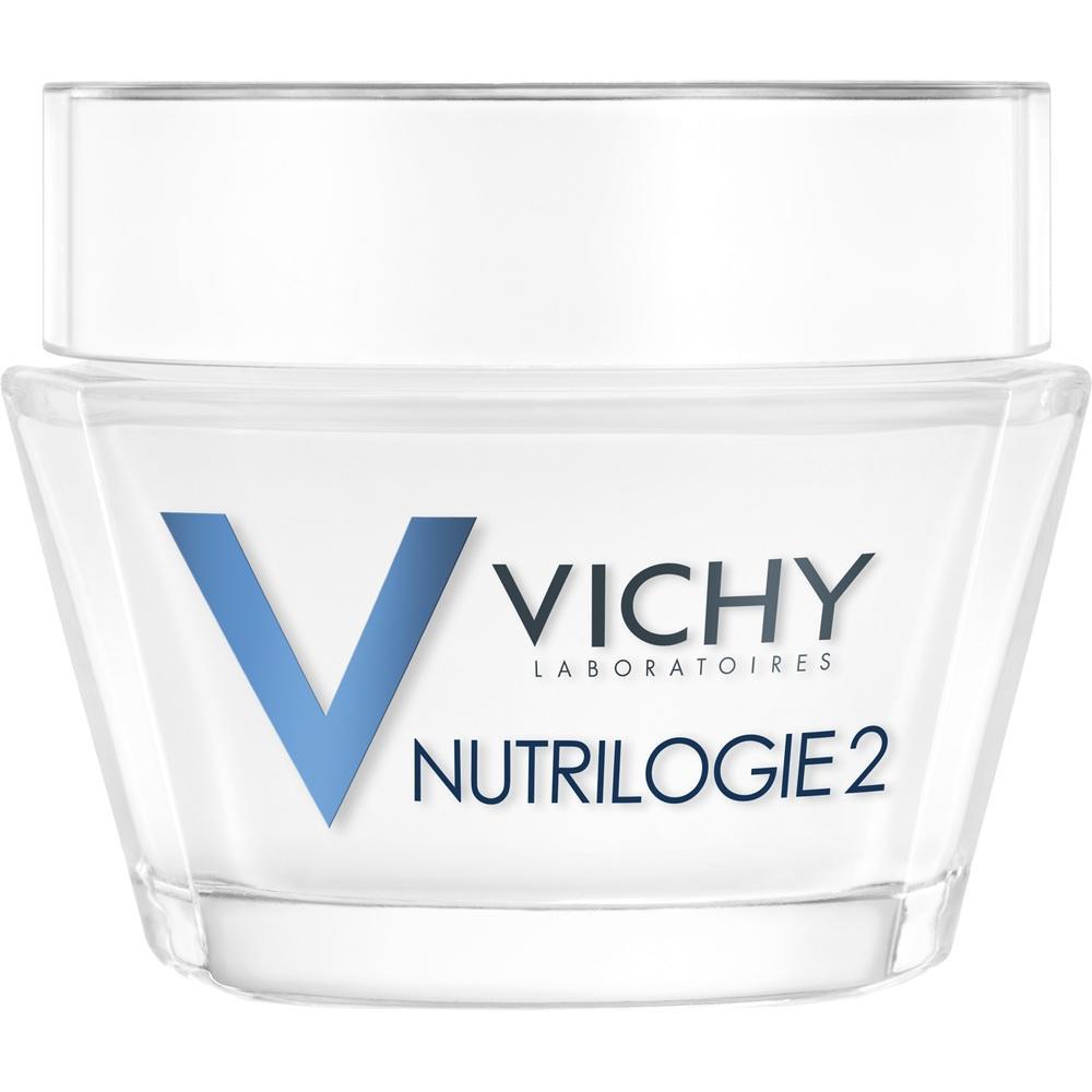 Durchsichtiger Tiegel mit der Aufschrift "Vichy Nutrilogie 2".