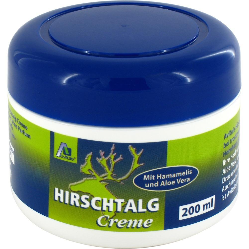 Eine blaue Dose mit Hirsch&shy;talg&shy;creme, enth&auml;lt 200 ml.