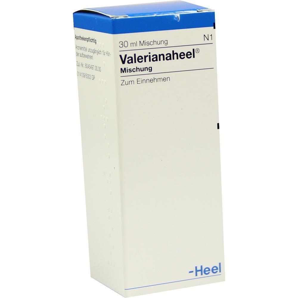 Eine wei&szlig;e Arzneimittelverpackung mit der Aufschrift "Valerianaheel".