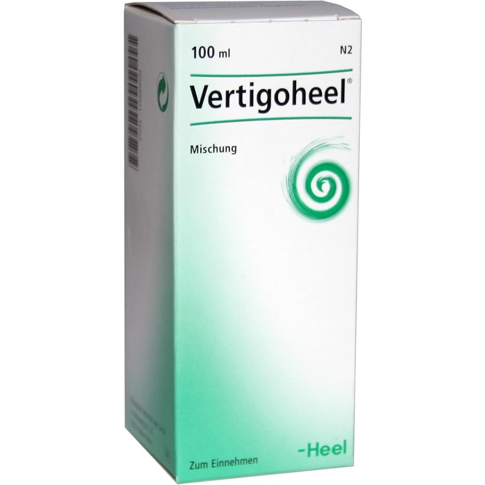 Eine gr&uuml;ne und wei&szlig;e Packung mit der Aufschrift "Vertigoheel".