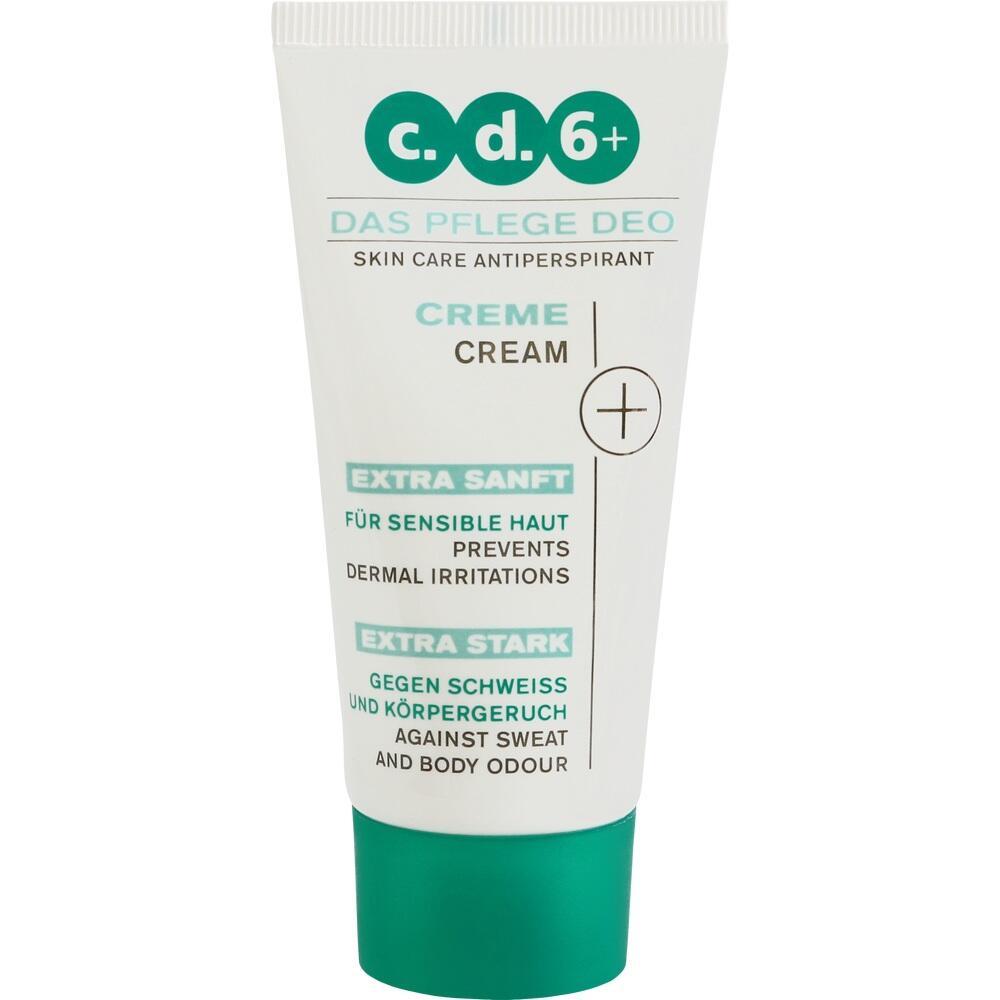 Tube einer Hautpflege-Creme gegen Schweiß und Körpergeruch für sensible Haut.