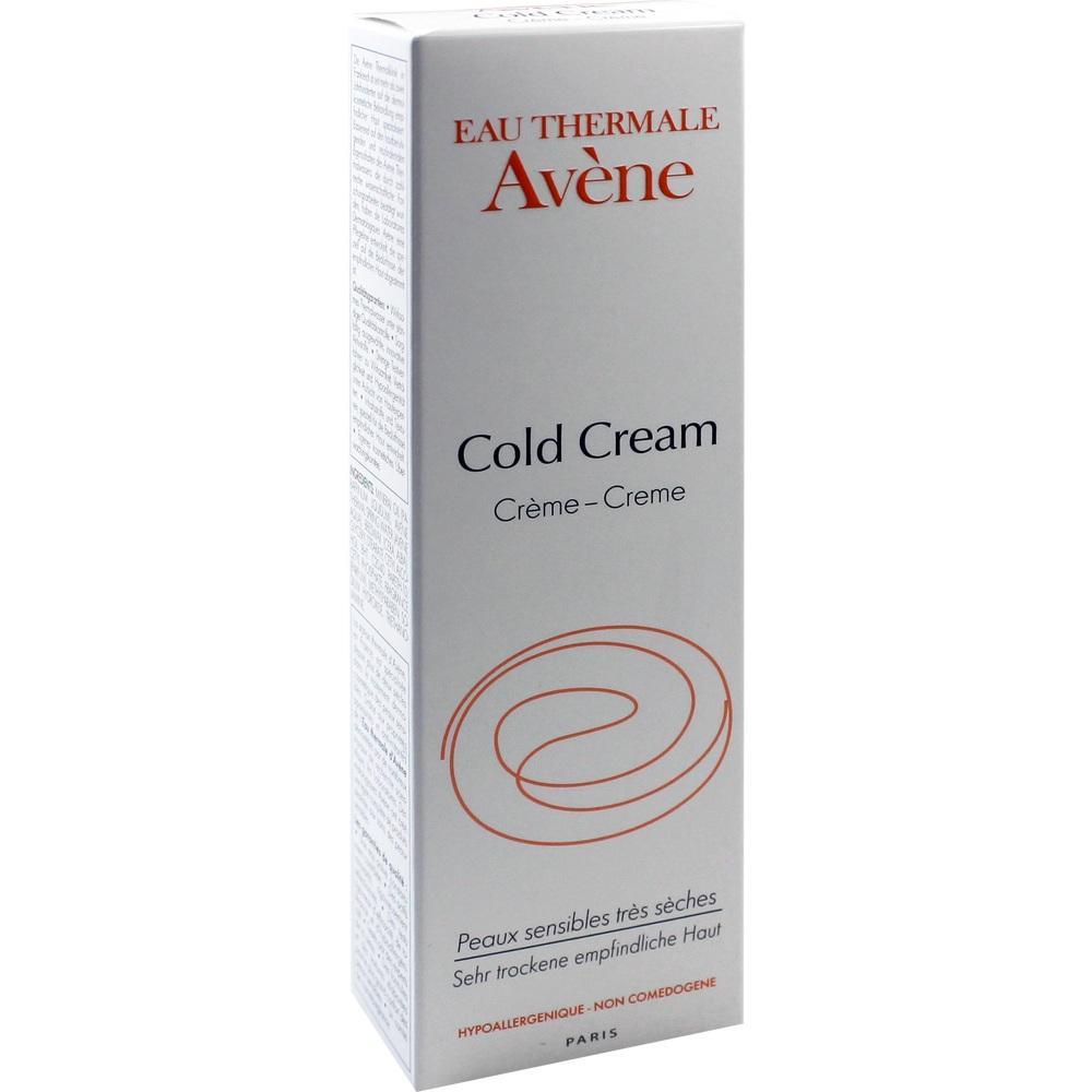 Wei&szlig;e Verpackung mit der Aufschrift "Av&egrave;ne Cold Cream".