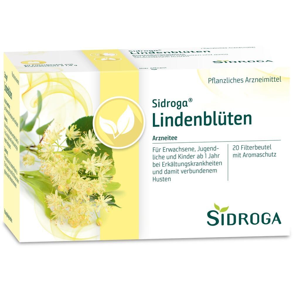 Packung mit Lindenbl&uuml;ten-Arzneitee f&uuml;r Erk&auml;ltungen und Husten, 20 Teebeutel.