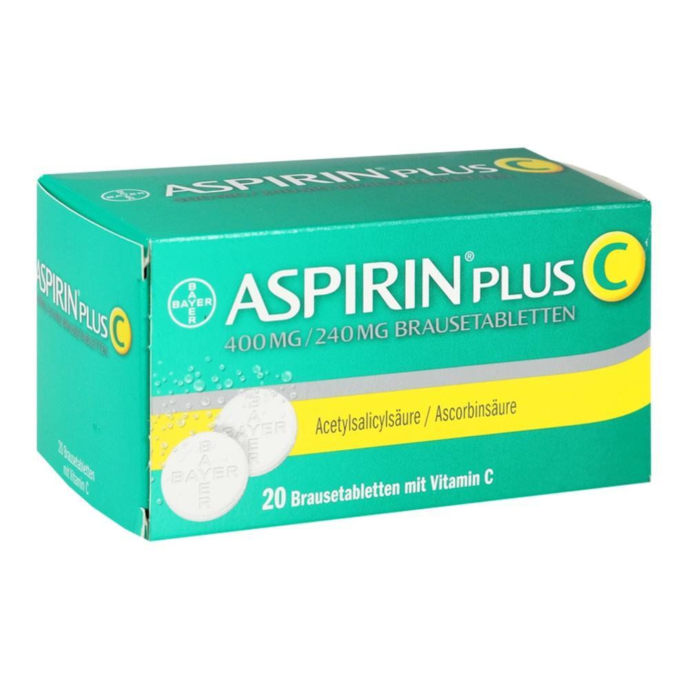 Gr&uuml;ne Packung mit Aspirin Plus C Brausetabletten.