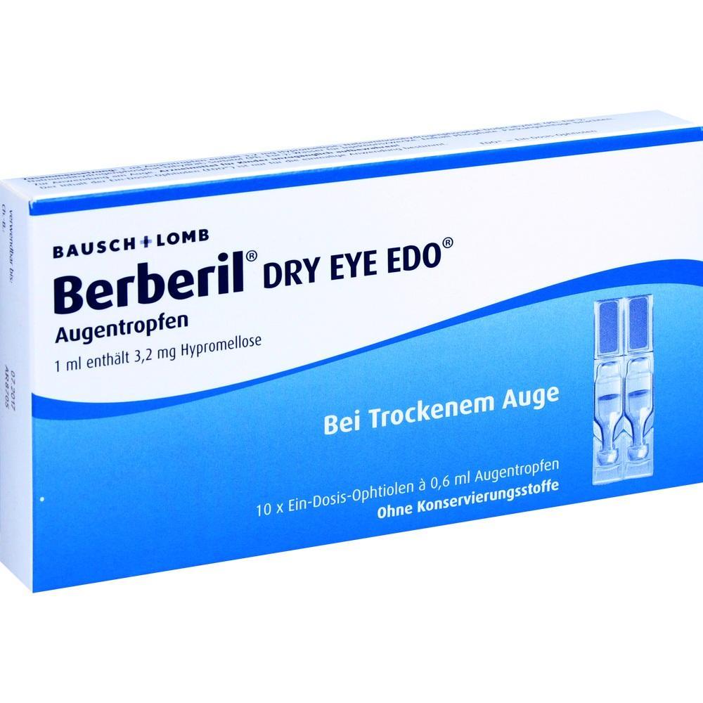 Schachtel mit Augentropfen f&uuml;r trockene Augen von Berberil.