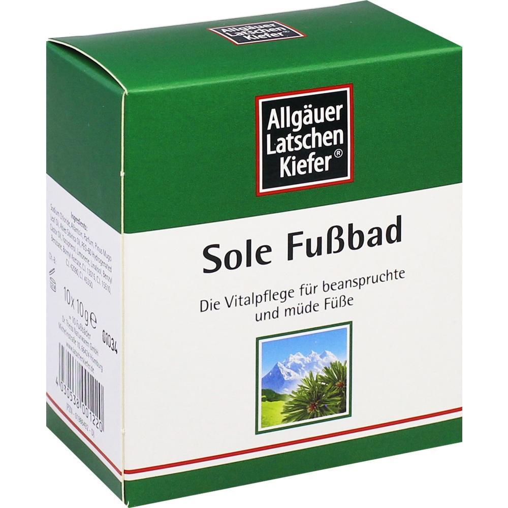 Eine gr&uuml;ne Packung mit der Aufschrift "Sole Fu&szlig;bad".