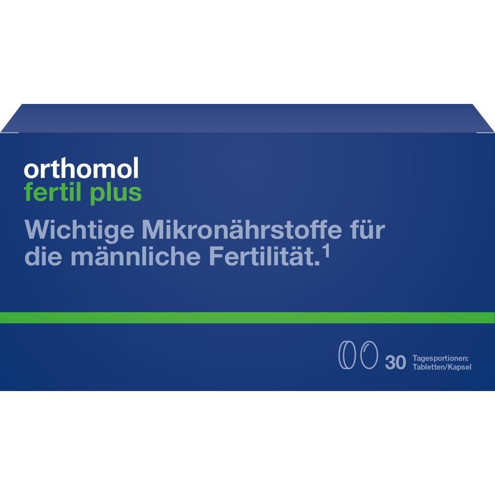 Blaue Verpackung, die Mikron&auml;hrstoffe f&uuml;r m&auml;nnliche Fruchtbarkeit enth&auml;lt.