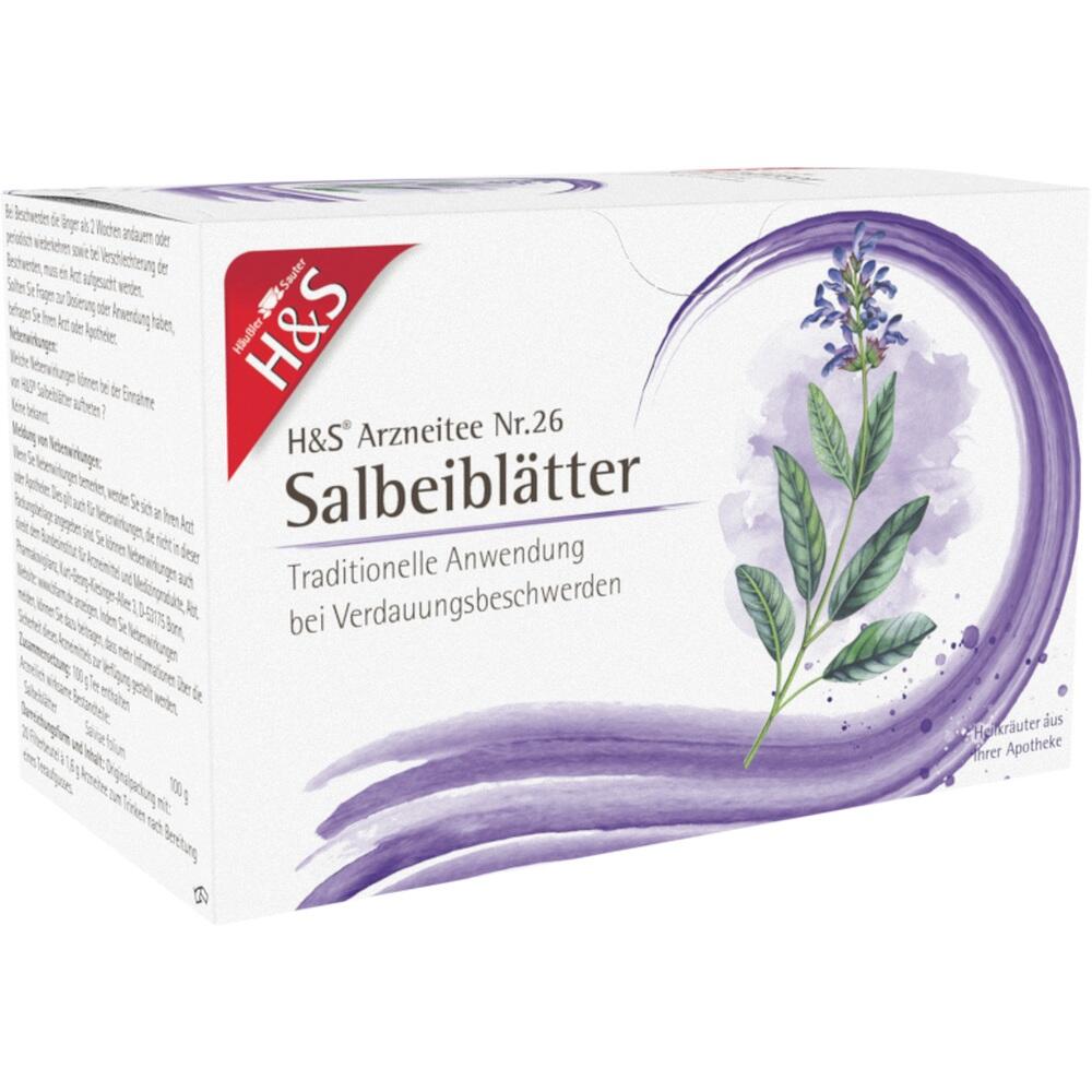 Verpackung von H&S Salbeibl&auml;tter-Tee gegen Verdauungsbeschwerden und Entz&uuml;ndungen.