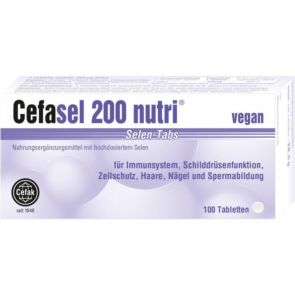 Wei&szlig;e Schachtel mit 100 veganen Selen-Tabletten f&uuml;r Gesundheit und Zellschutz.