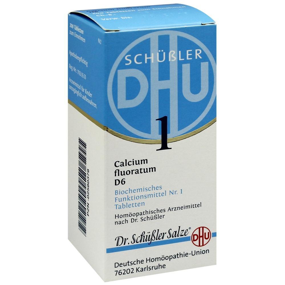 Eine Schachtel mit Sch&uuml;&szlig;ler-Salz Tabletten, Calcium fluoratum D6.