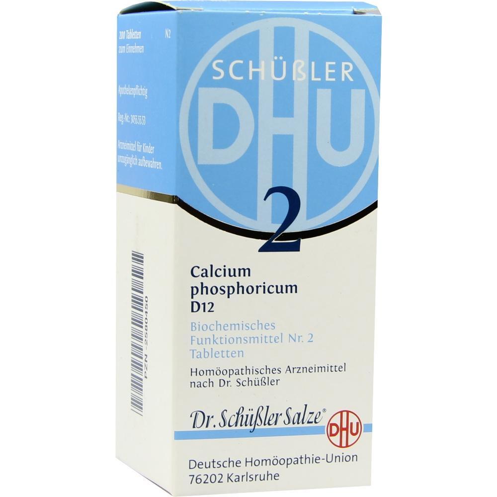 Die Verpackung zeigt Sch&uuml;&szlig;ler-Salz Nr. 2 Calcium phosphoricum D12 Tabletten.