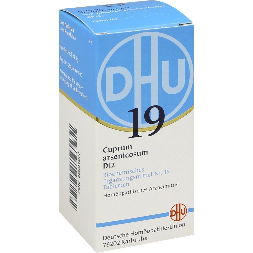 Eine blaue und wei&szlig;e Packung hom&ouml;opathischer Tabletten von DHU.