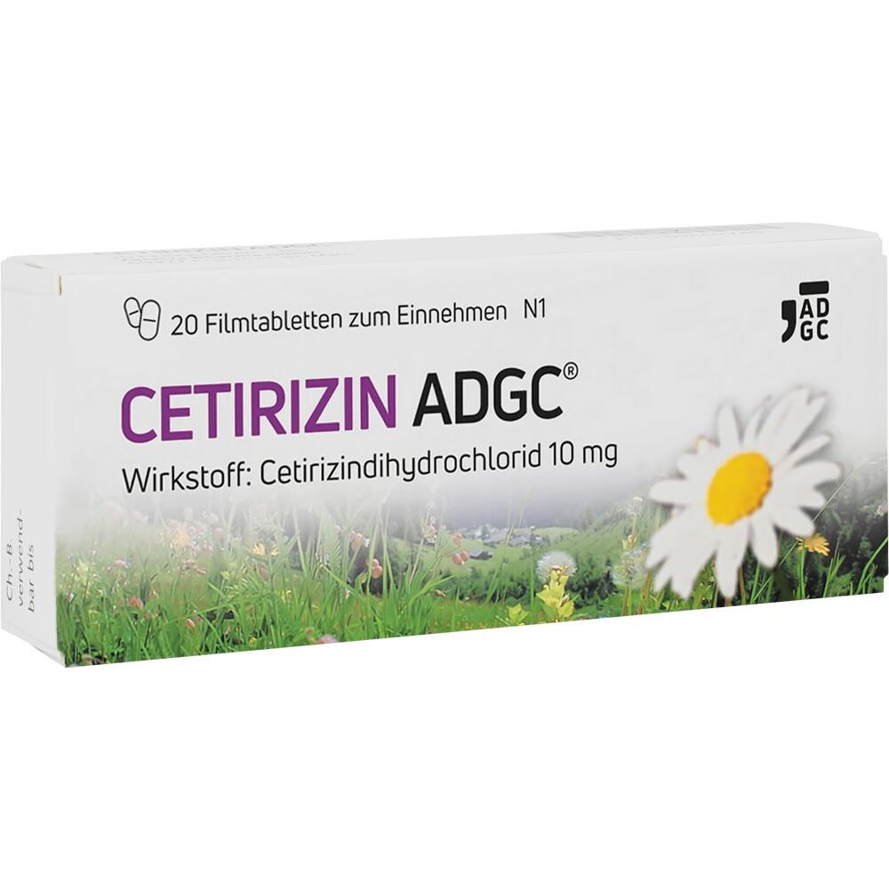 Verpackung von Cetirizin-Tabletten mit einer G&auml;nsebl&uuml;mchen-Abbildung.