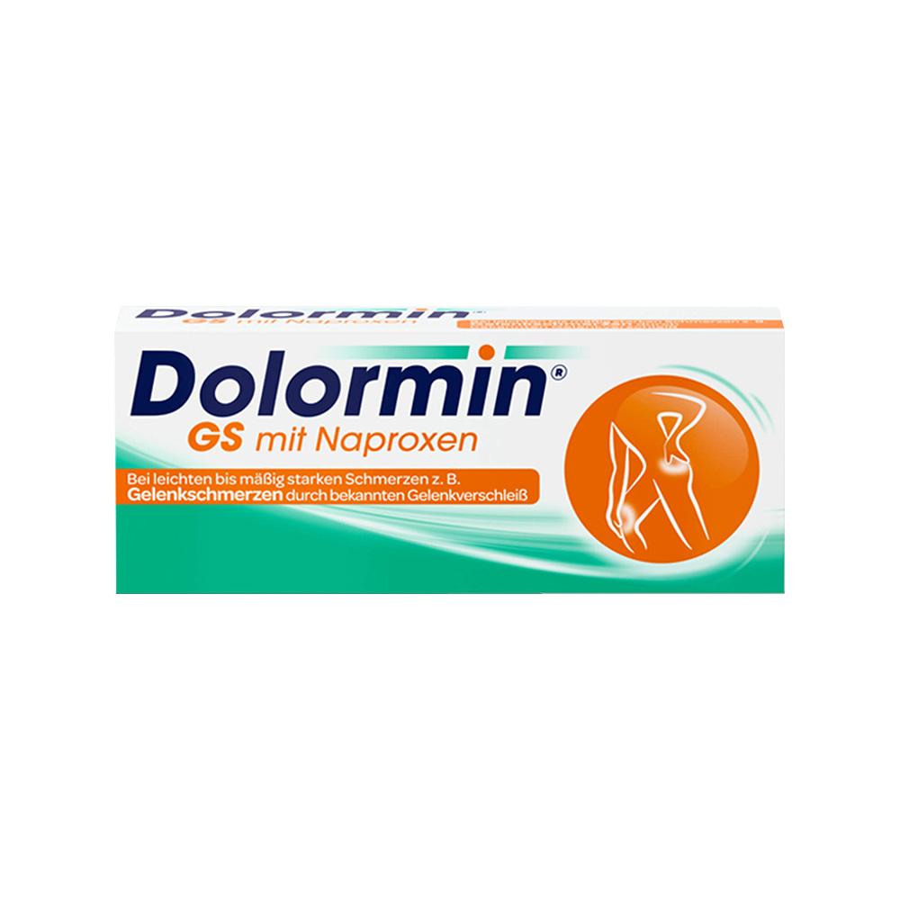 Packung von Dolormin GS mit Naproxen f&uuml;r Gelenkschmerzen.