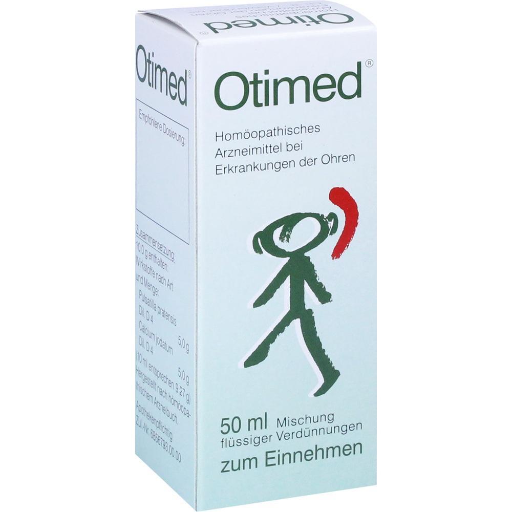 Eine Packung hom&ouml;opathisches Arzneimittel f&uuml;r Ohrenerkrankungen von Otimed.