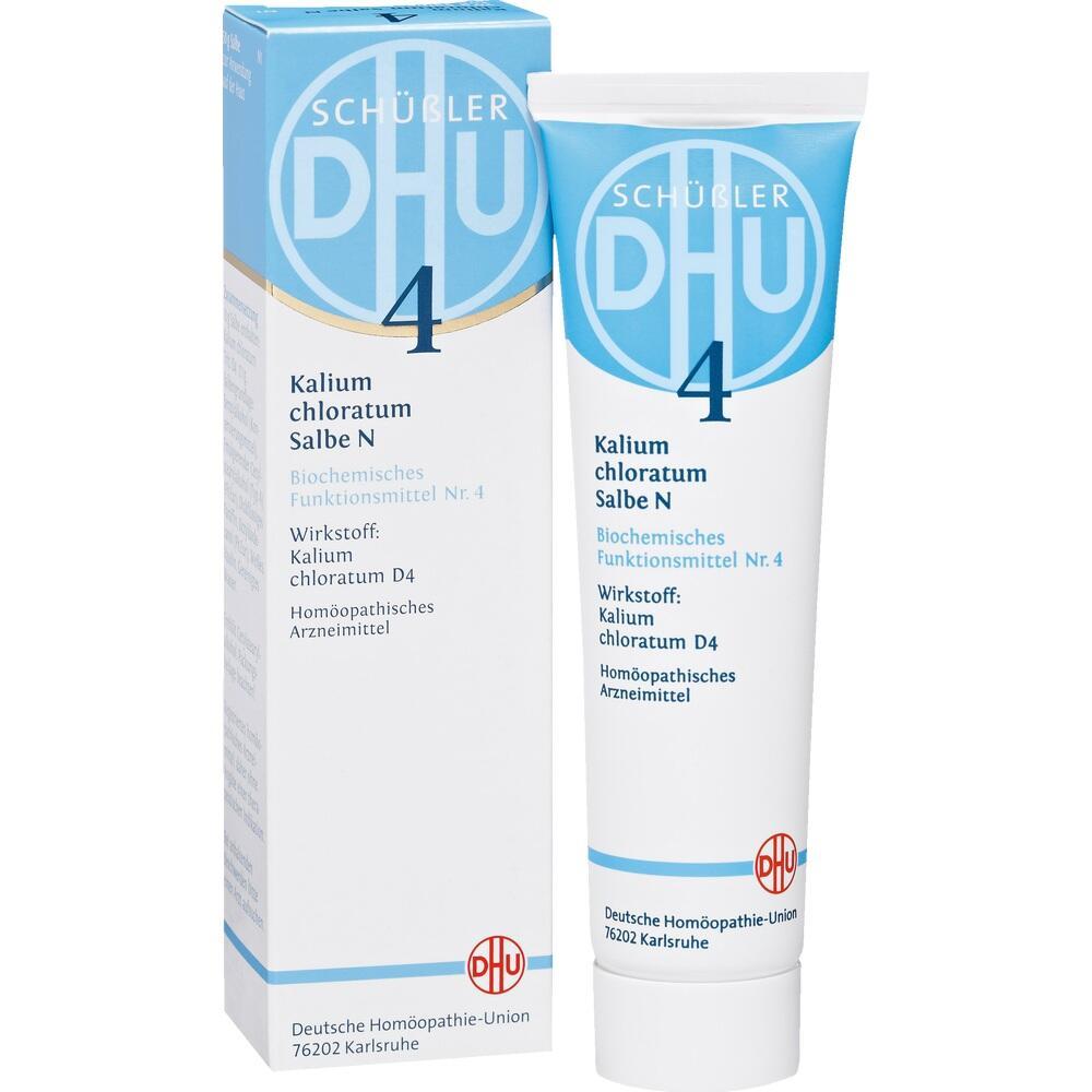 Wei&szlig;e Tube und Schachtel mit der Aufschrift "Sch&uuml;&szlig;ler Salbe Nr. 4".