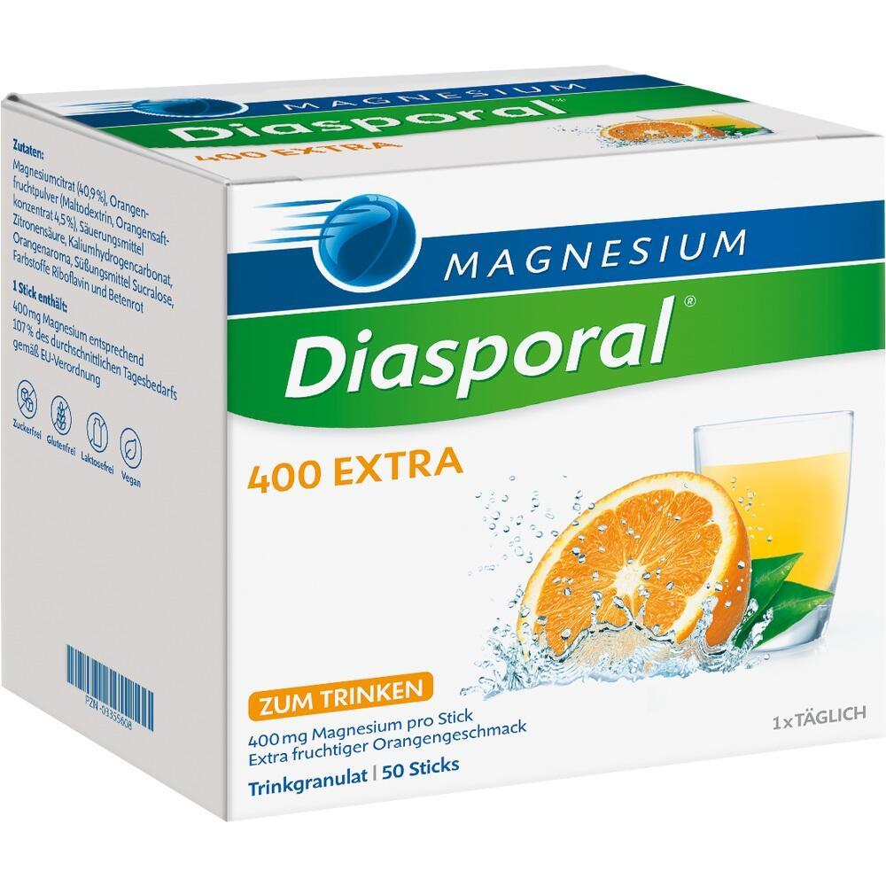 Eine Packung Magnesium-Getr&auml;nkepulver mit Orangengeschmack.