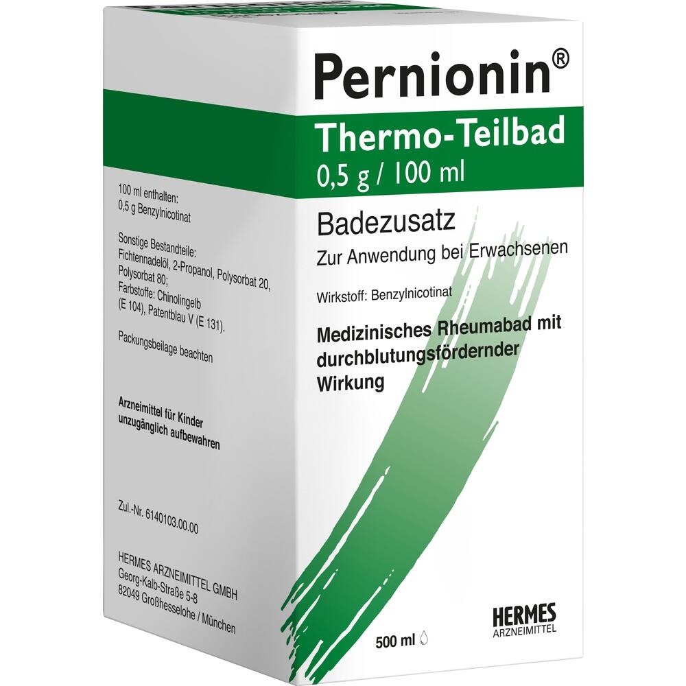 Wei&szlig;e Verpackung von Pernionin mit gr&uuml;nem Aufdruck f&uuml;r ein Thermo-Teilbad.