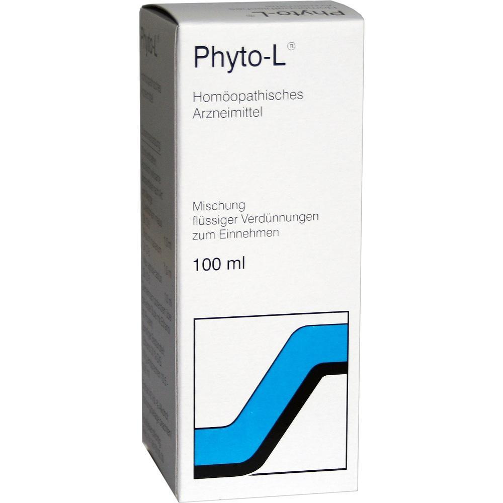Eine wei&szlig;e Schachtel mit der Aufschrift "Phyto-L", ein hom&ouml;opathisches Arzneimittel.