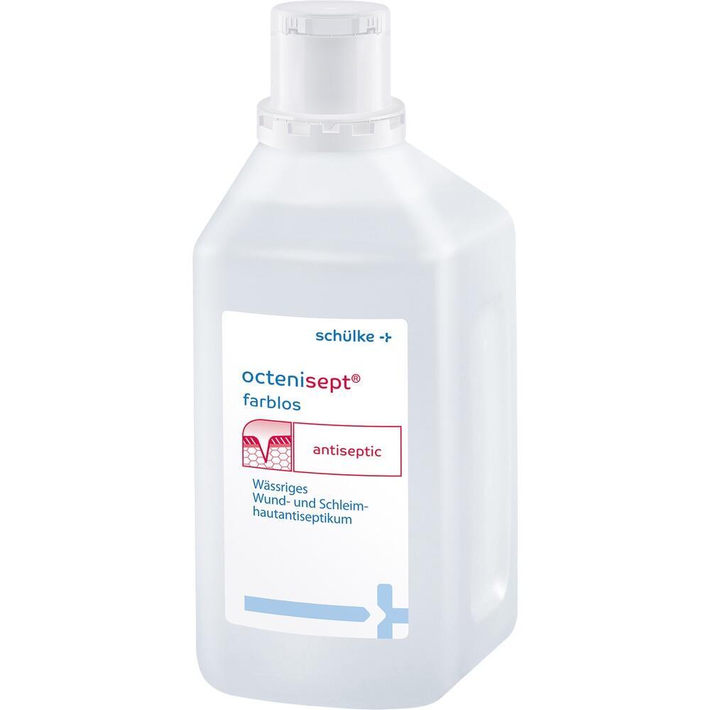 Eine wei&szlig;e Flasche mit antiseptischer Fl&uuml;ssigkeit.