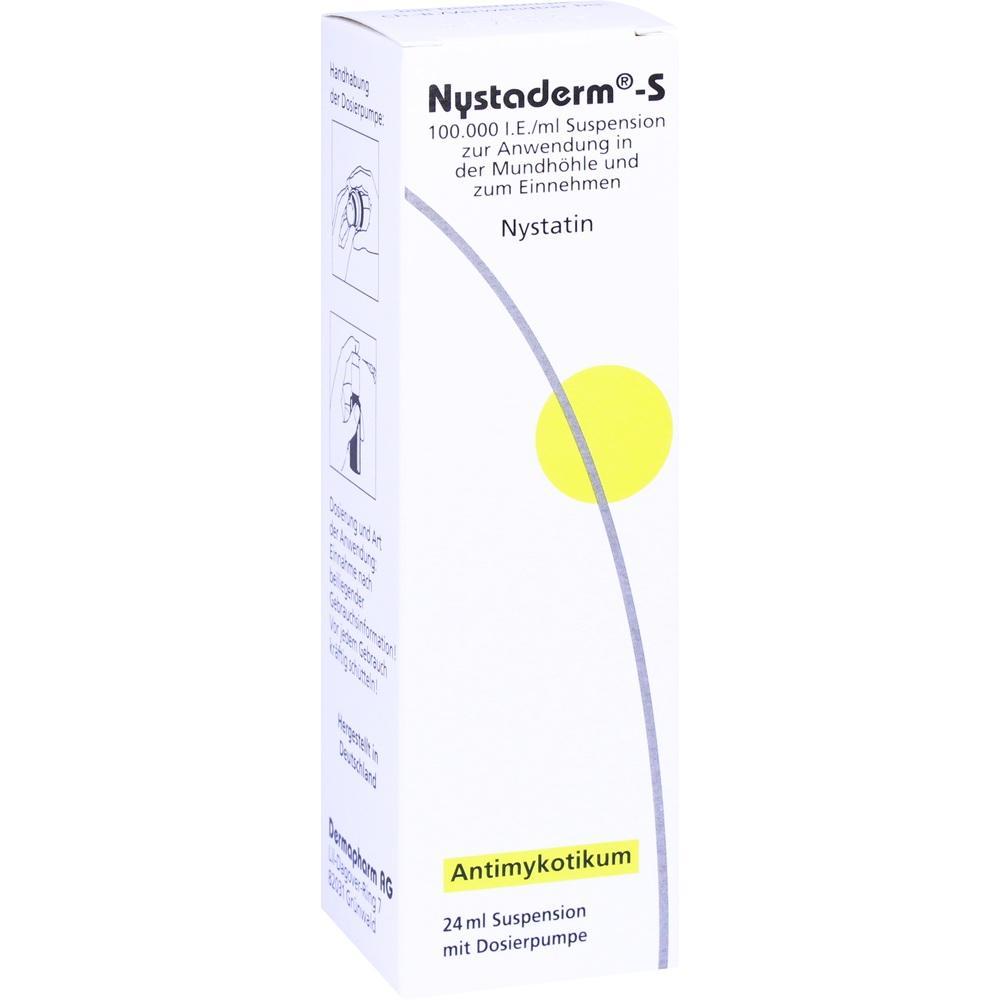 Wei&szlig;e Medikamentenverpackung mit gelbem Punkt und schwarzem Text.