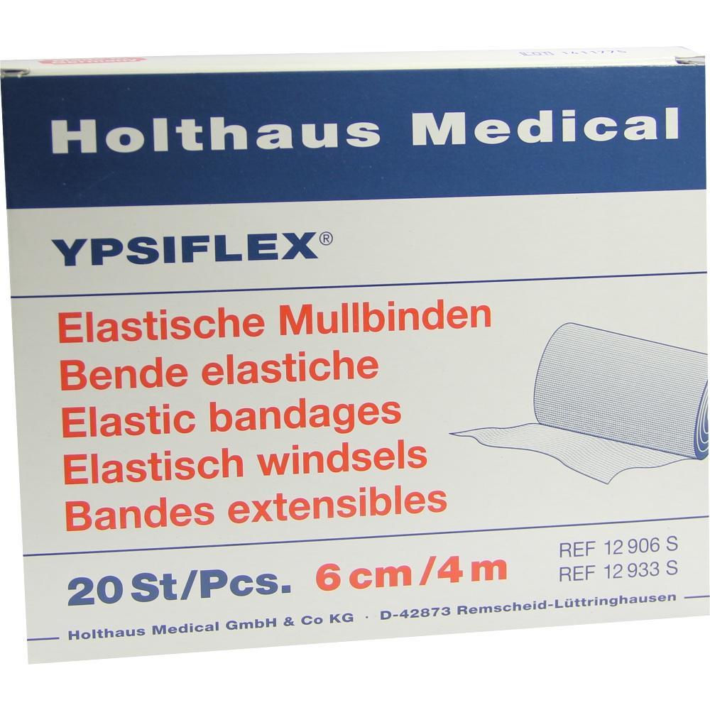 Eine Packung elastische Mullbinden von Holthaus Medical mit verschiedenen Sprachen.