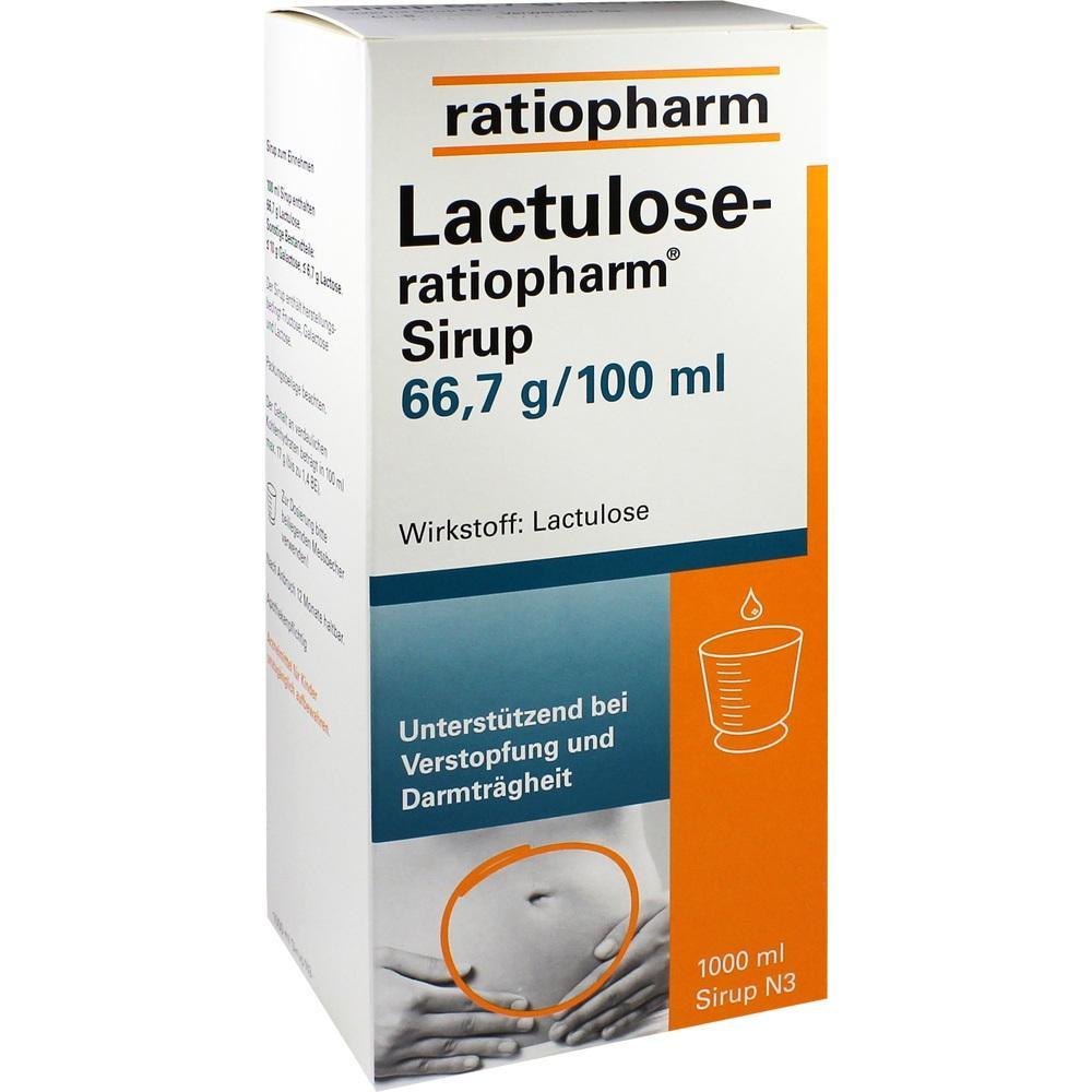 Verpackung von Lactulose-Sirup, hilft bei Verstopfung und Darmtr&auml;gheit.