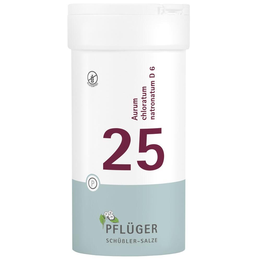 Wei&szlig;e Dose mit der Aufschrift "25" und "Pfl&uuml;ger Sch&uuml;&szlig;ler-Salze".