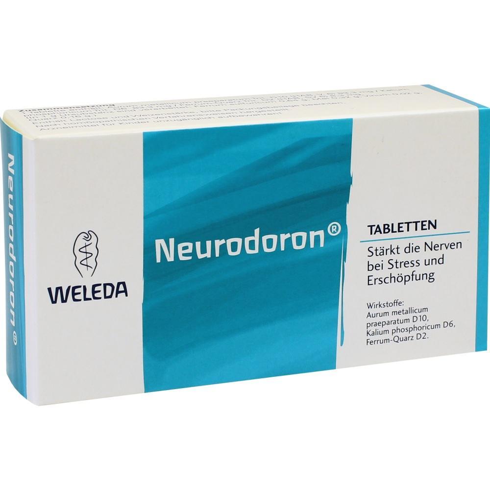 Eine Packung Neurodoron-Tabletten zur St&auml;rkung der Nerven bei Stress.