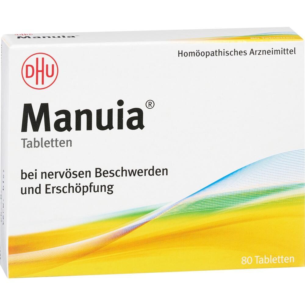 Packung mit hom&ouml;opathischen Tabletten gegen nerv&ouml;se Beschwerden und Ersch&ouml;pfung.