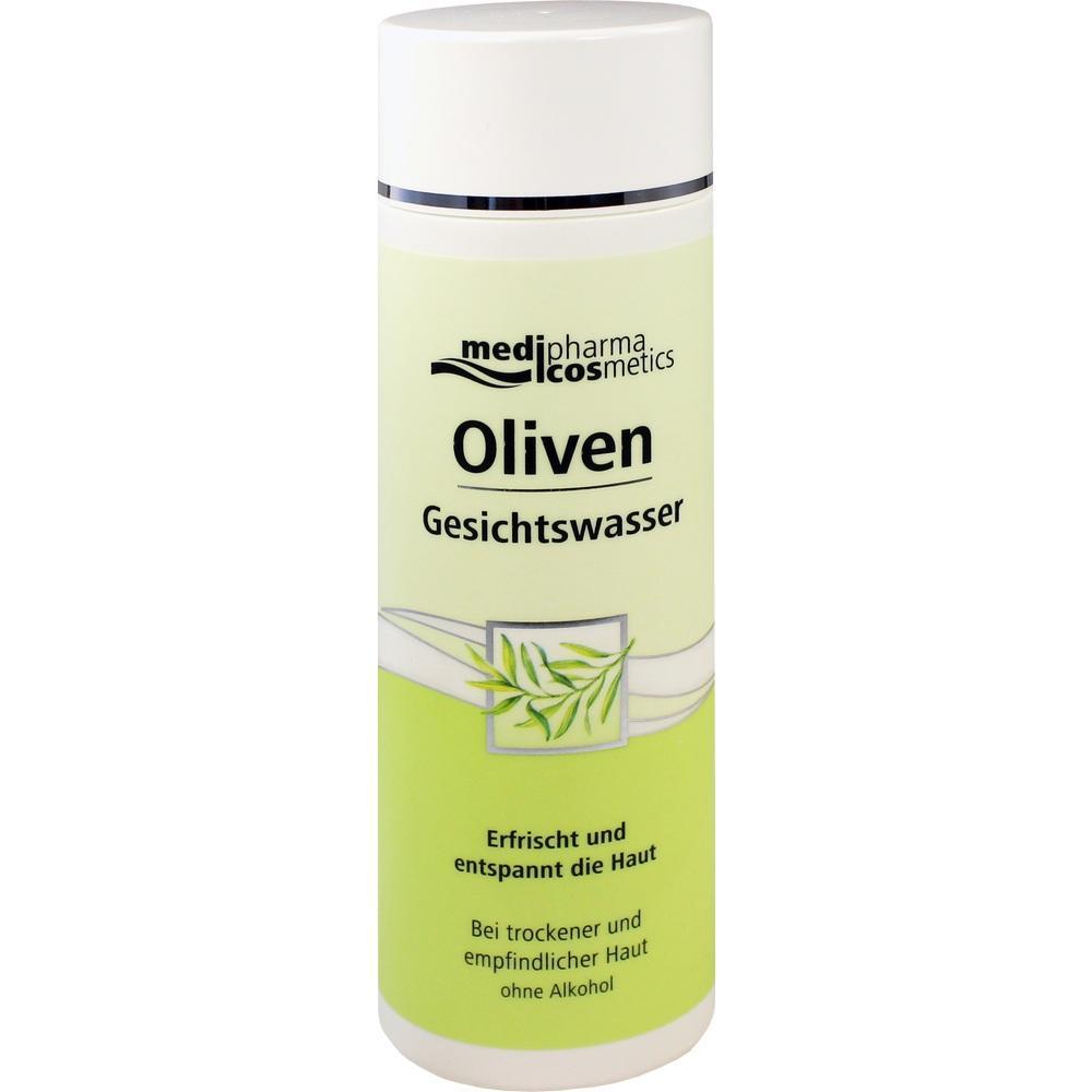 Eine Flasche Oliven-Gesichtswasser f&uuml;r sensible Haut.