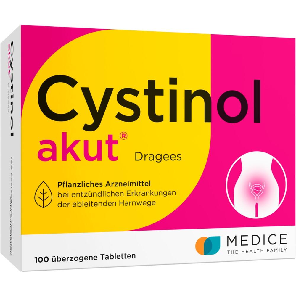 Eine Packung Cystinol akut Tabletten gegen entz&uuml;ndliche Blasenprobleme.