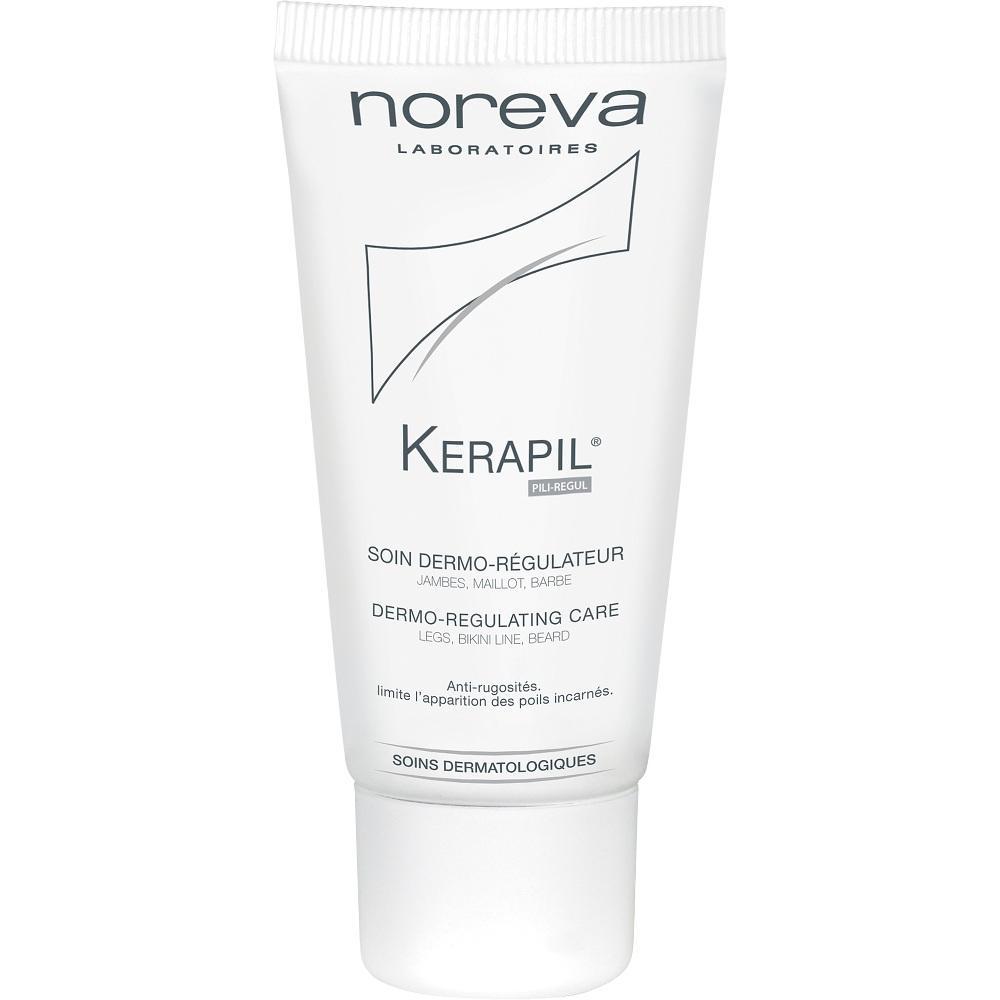 Eine wei&szlig;e Tube mit der Aufschrift "Kerapil" f&uuml;r Hautpflege.