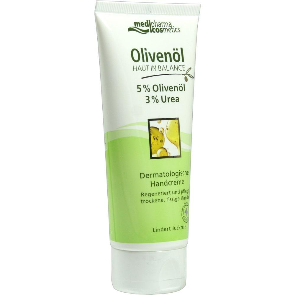 Eine Tube Handcreme mit Oliven&ouml;l f&uuml;r trockene H&auml;nde.
