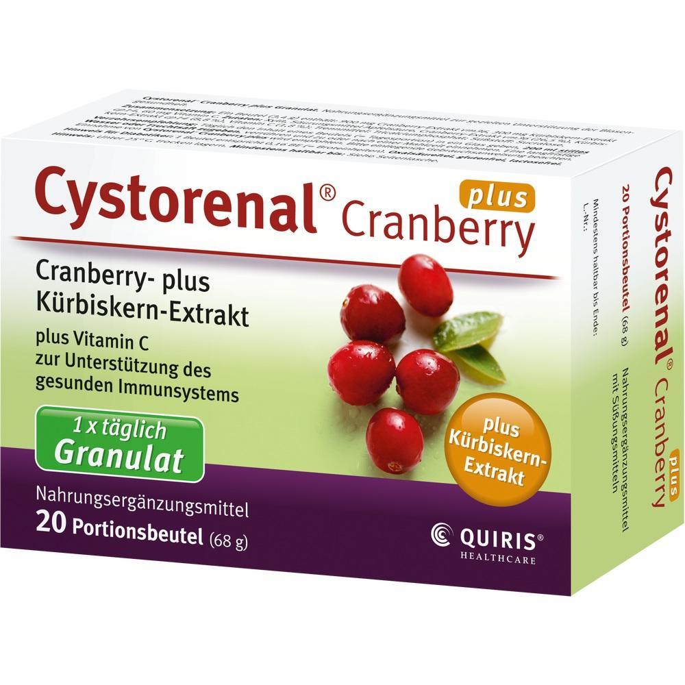 Verpackung von Nahrungserg&auml;nzungsmittel mit Cranberry- und K&uuml;rbiskern-Extrakt.