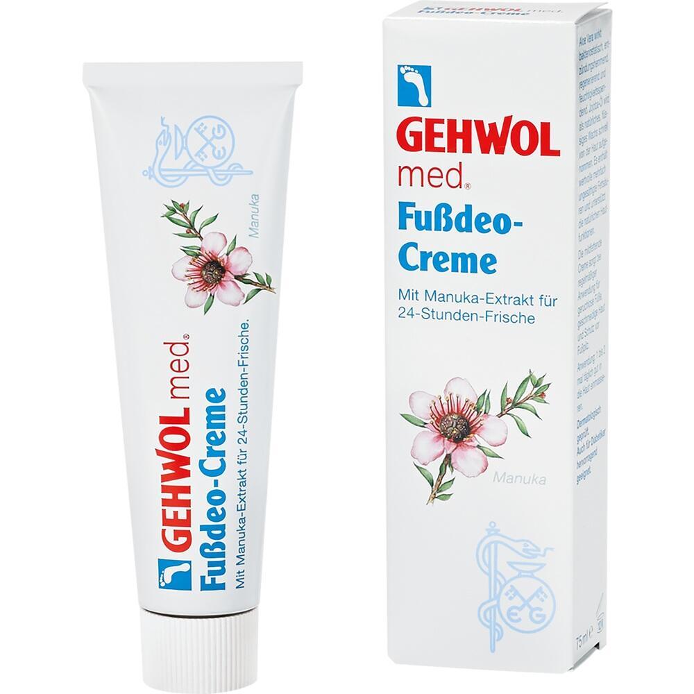 Eine Tube und Schachtel Fu&szlig;creme mit einer Blume darauf.
