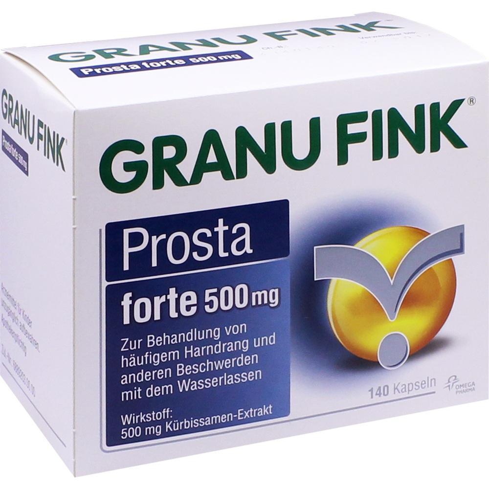 Verpackung von Granu Fink Prosta forte 500 mg, zur Unterst&uuml;tzung der Blasenfunktion.