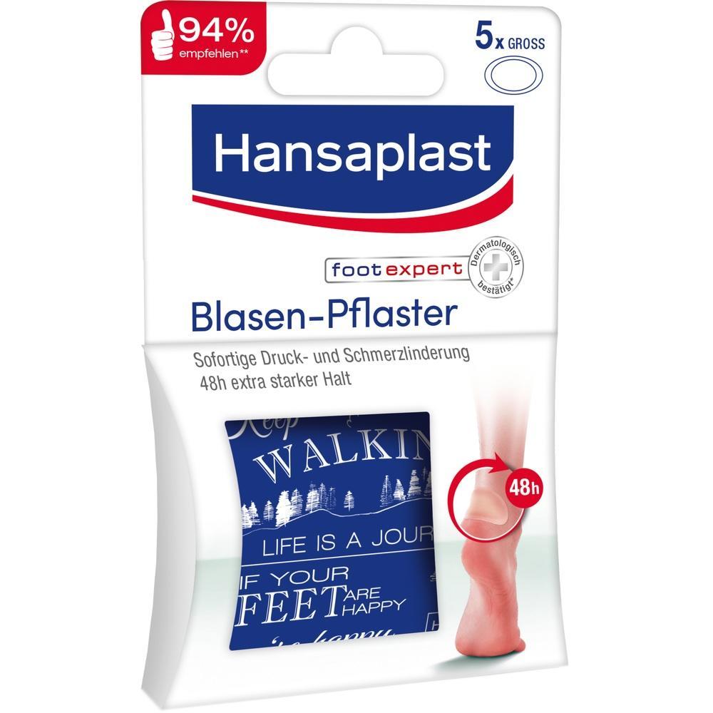 Eine Packung Hansaplast Blasen-Pflaster gegen Druck und Schmerzen am Fu&szlig;.