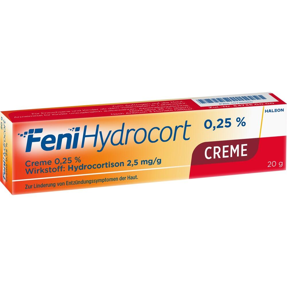 Eine Box Fenihydrocort Creme zur Linderung von Hautentz&uuml;ndungen.