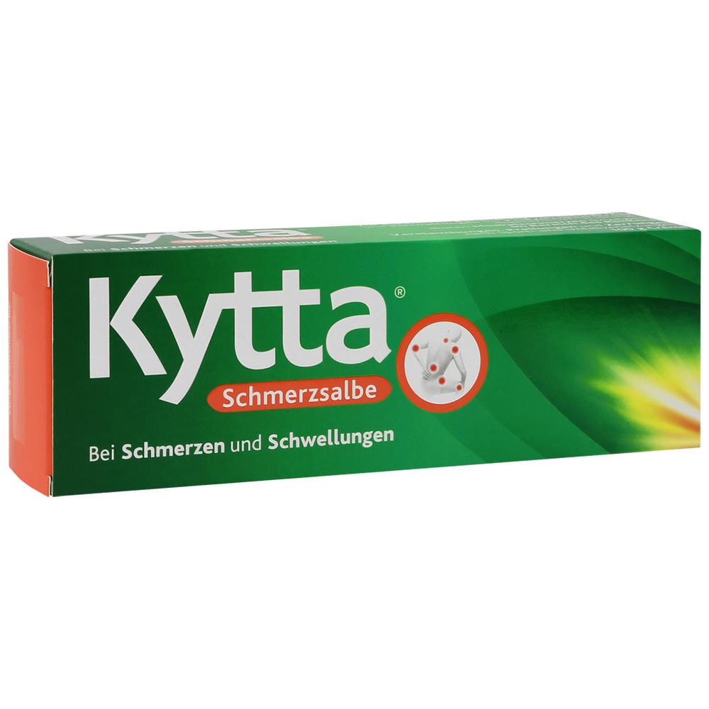 Gr&uuml;ne Verpackung einer Schmerzsalbe mit dem Namen Kytta.