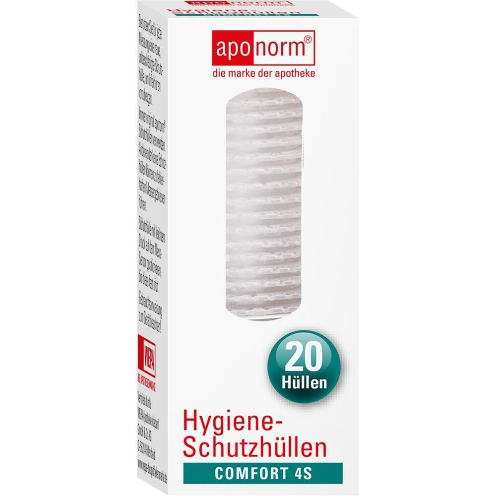 Eine Schachtel mit 20 Hygieneschutzh&uuml;llen der Marke "aponorm".